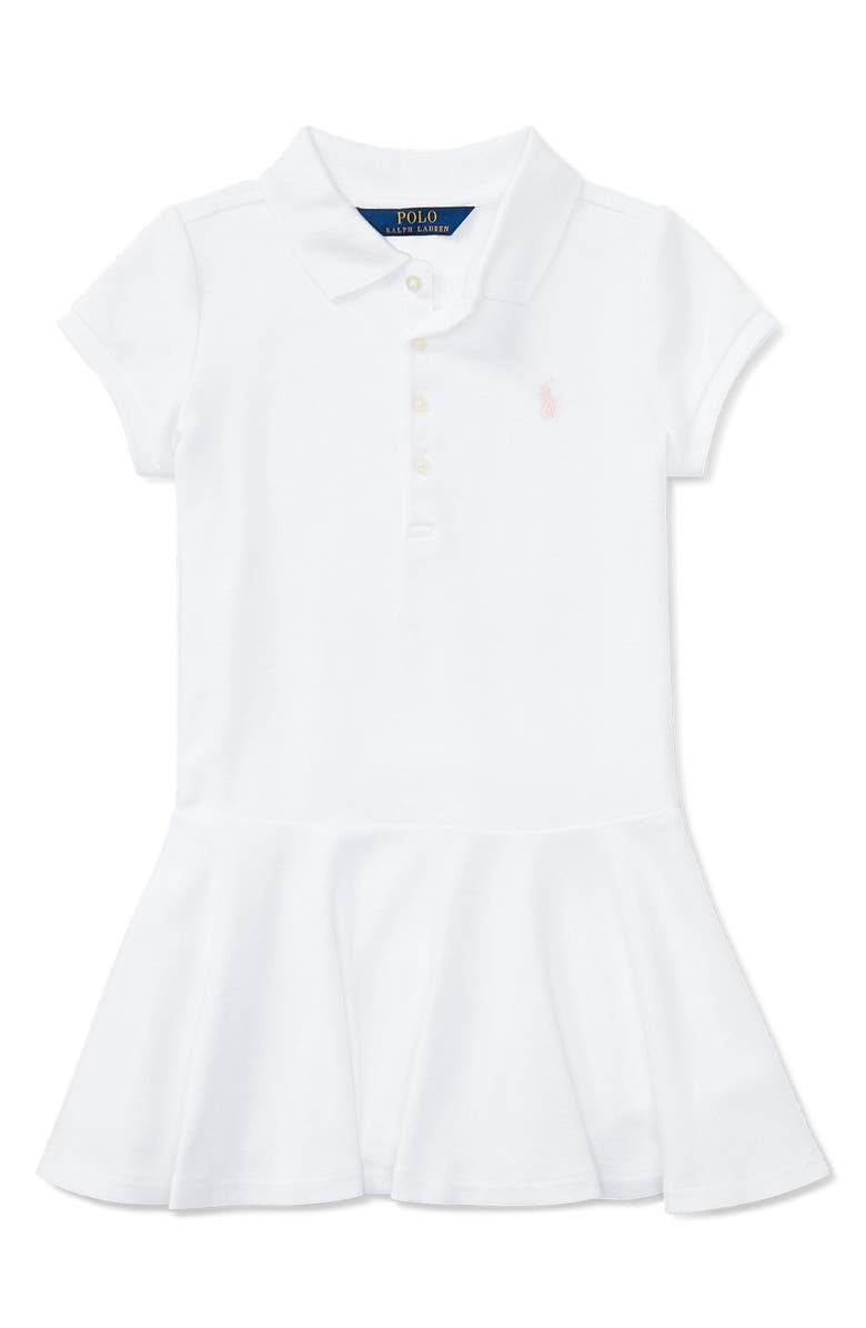 Polo Ralph Lauren Kids' Cotton Piqué Polo Dress, Main, color, White