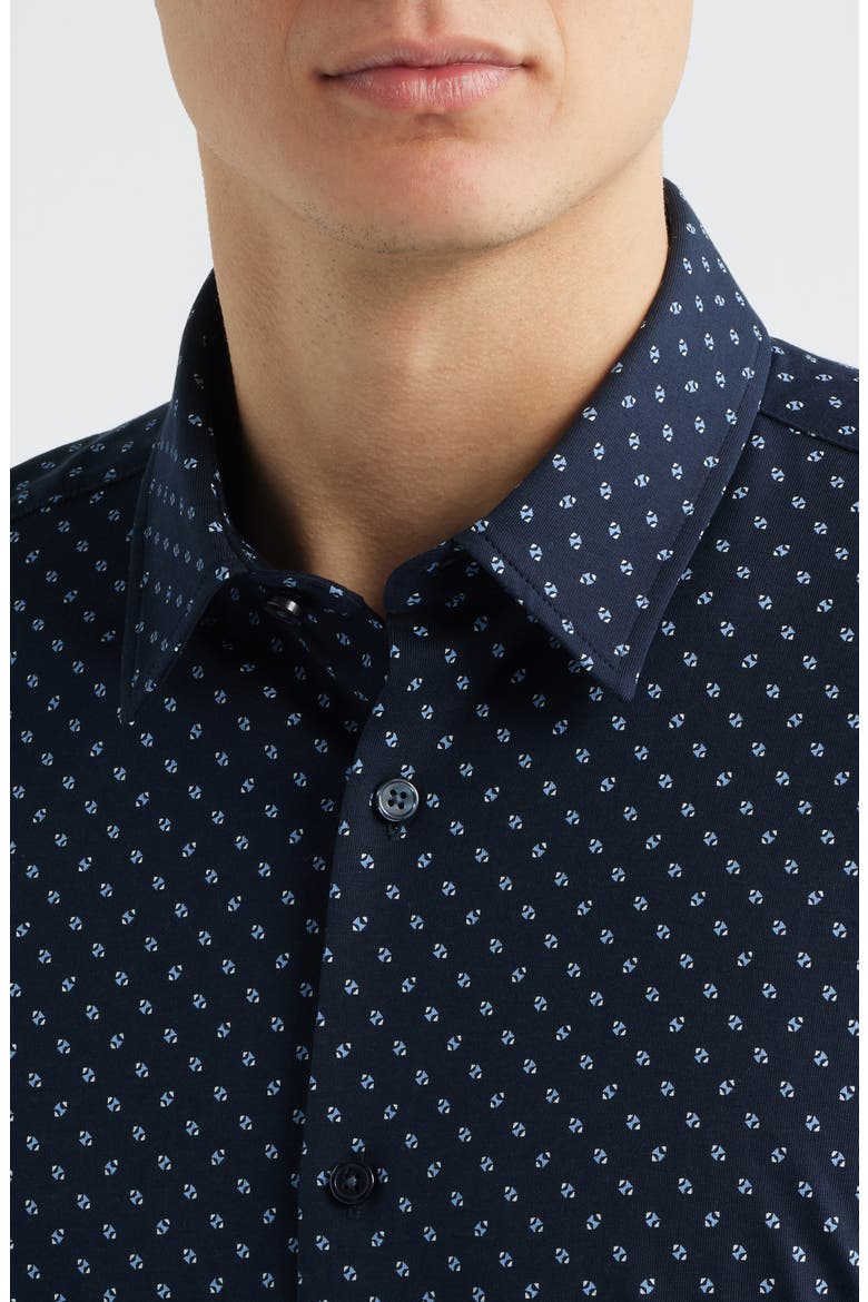 Roan Slim Fit Short Sleeve Button-Up Shirt, Alternate, color, DARK BLUE