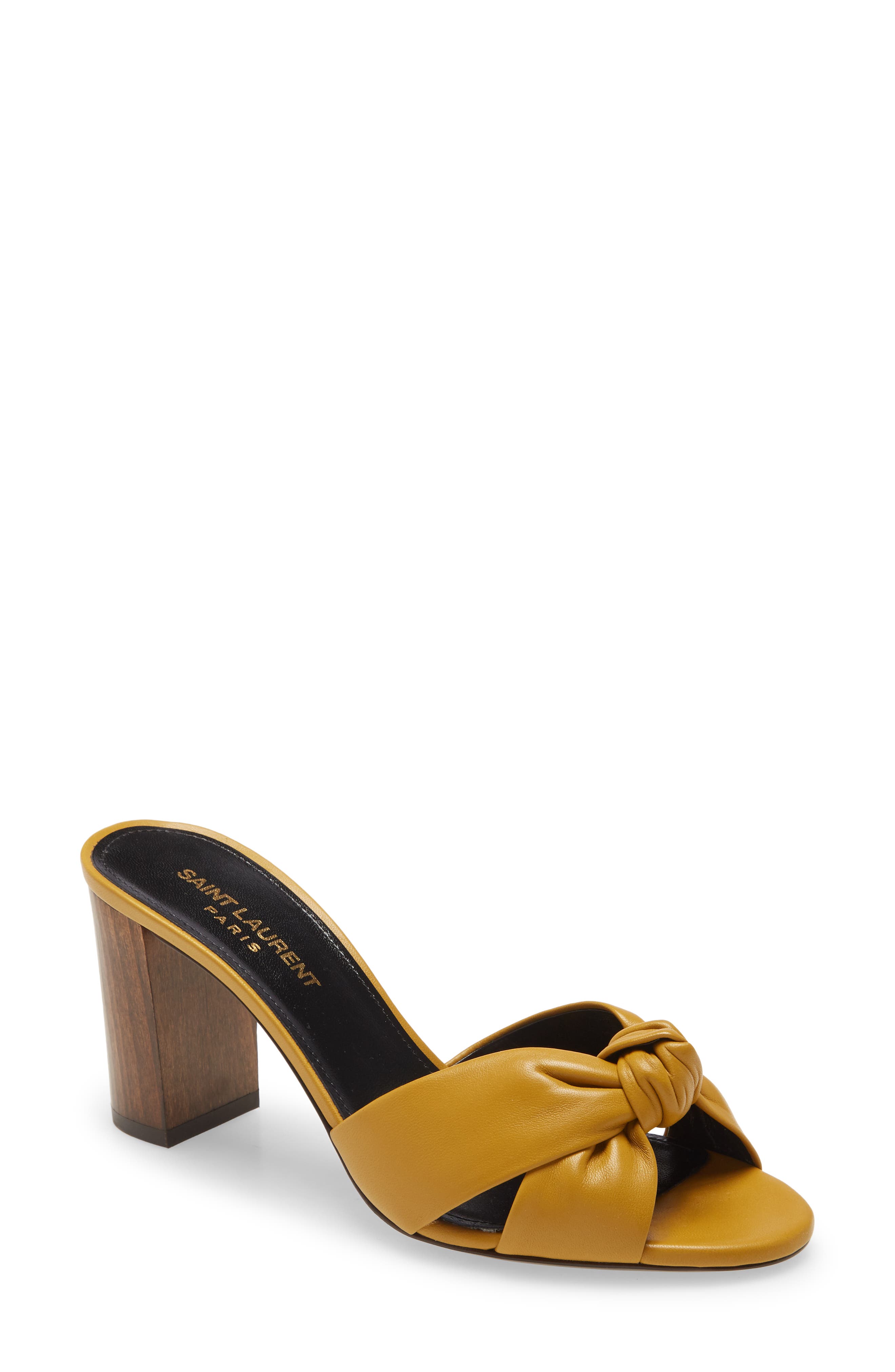 Saint Laurent Bianca Knot Slip-On Sandal, Main, color, 