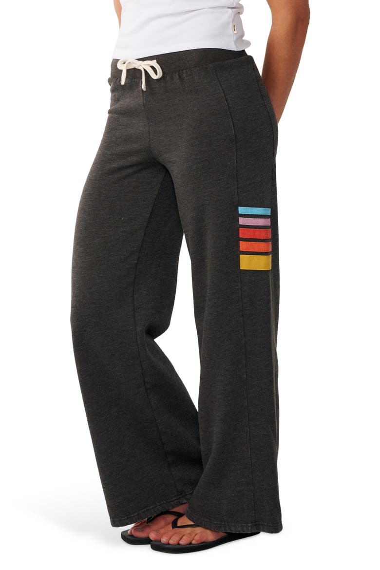 Surf Revival Wide Leg Fleece Pants, Alternate, color, WASHED BLACK