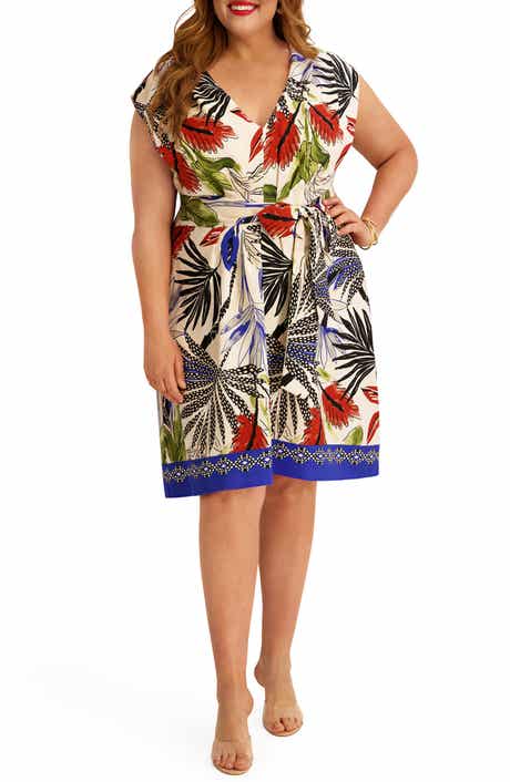 Kensie Cap Sleeve Crepe Dress