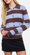 Blu Pepper Striped Collared Cardigan