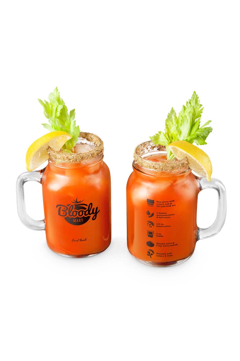 Bloody Mary Mason Jar Glasses, Set of 2, Main, color, Clear