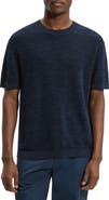 Theory Kolben Pacific Short Sleeve Textured Knit Sweater