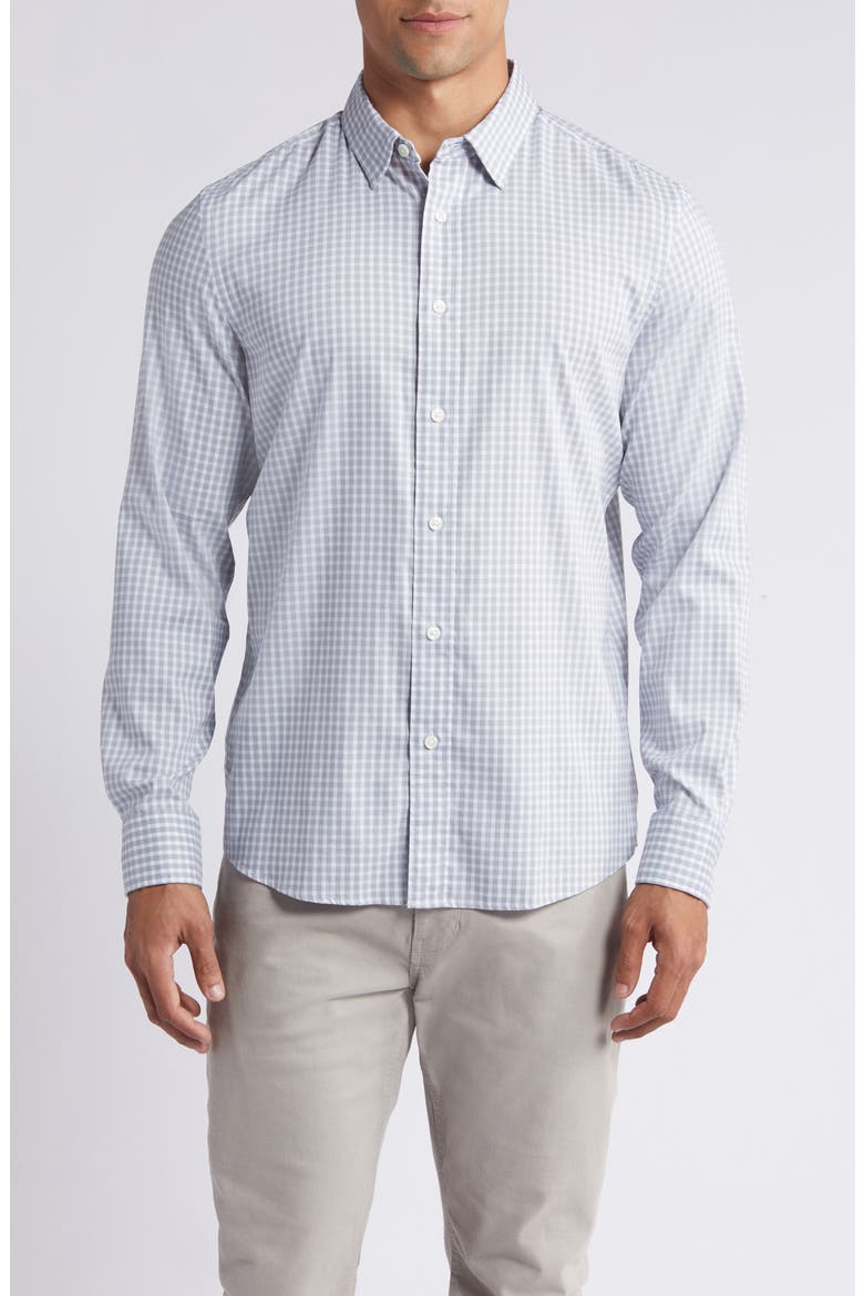 The Movement Button-Up Shirt, Main, color, GREY SKIES GINGHAM