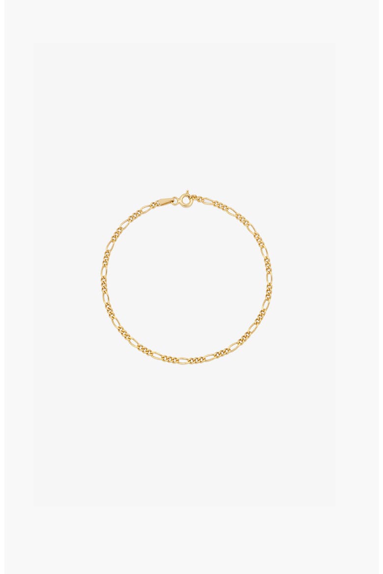 Slim Figaro Bracelet in Gold, Main, color, Gold