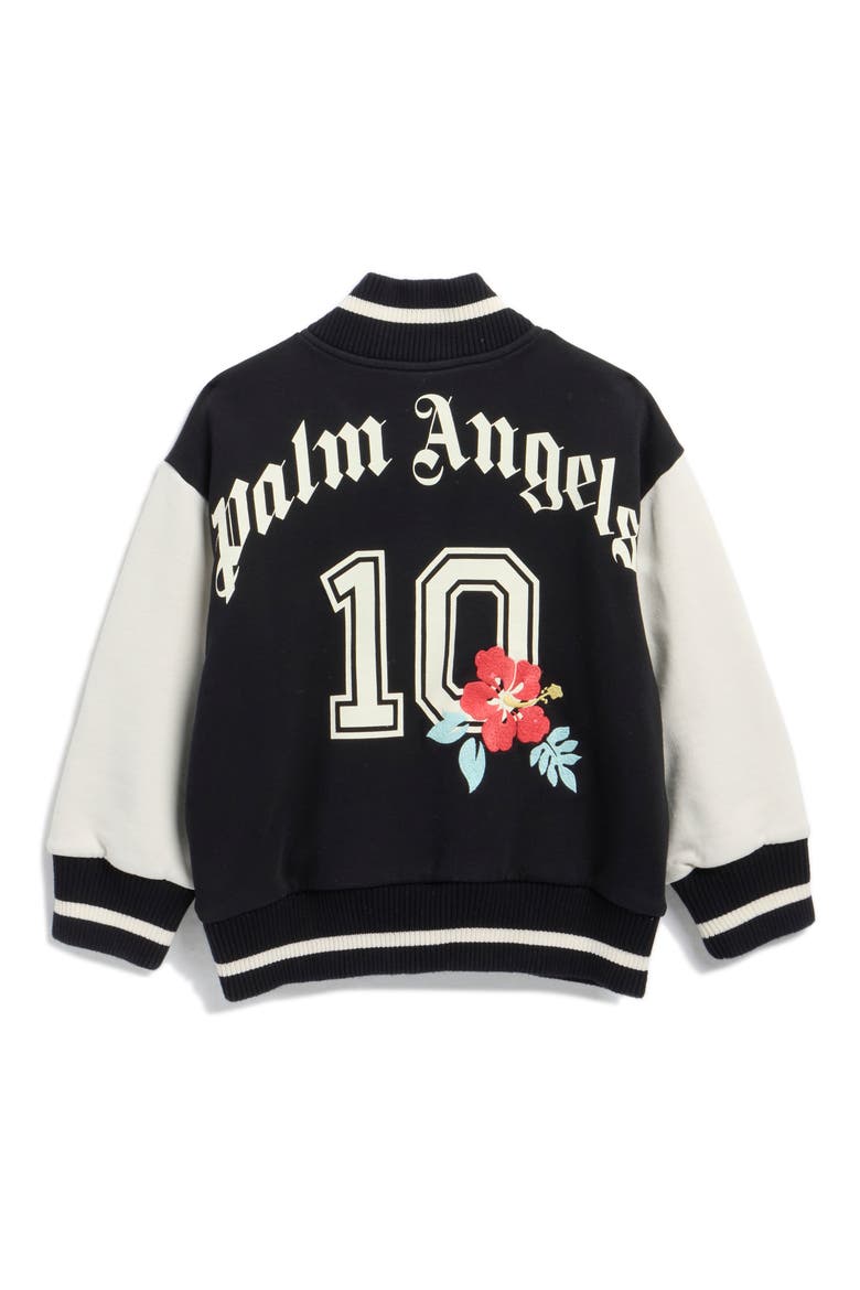 Kids' Patch Logo Bomber Jacket, Alternate, color, BLACK BUTTER