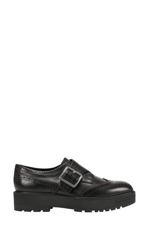 Marc Fisher Ltd Remona Wingtip Monk Strap Platform Loafer In Black