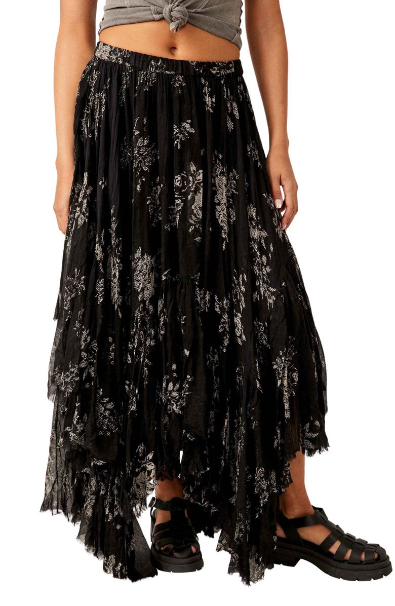 Free People Clover Handkerchief Hem Maxi Skirt, Main, color,