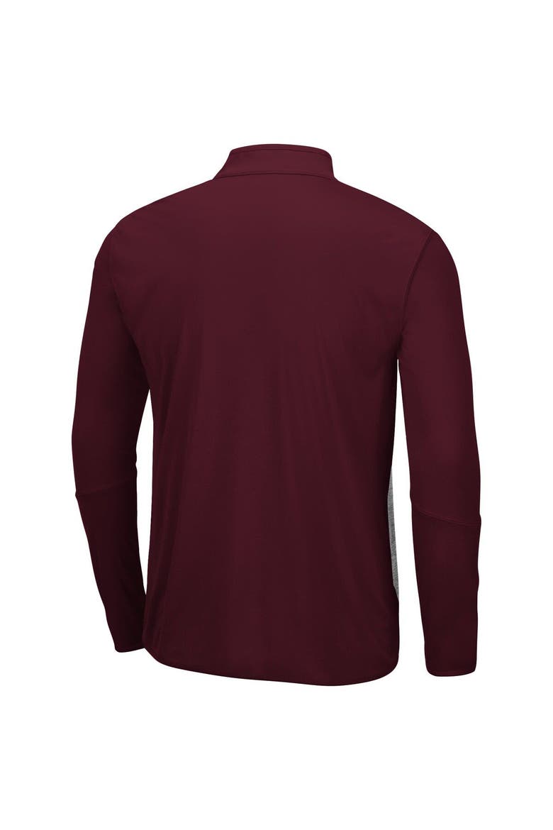 Men's Colosseum Heather Gray/Maroon Texas State Bobcats Prospect Quarter-Zip Jacket, Alternate, color, Heather Gray