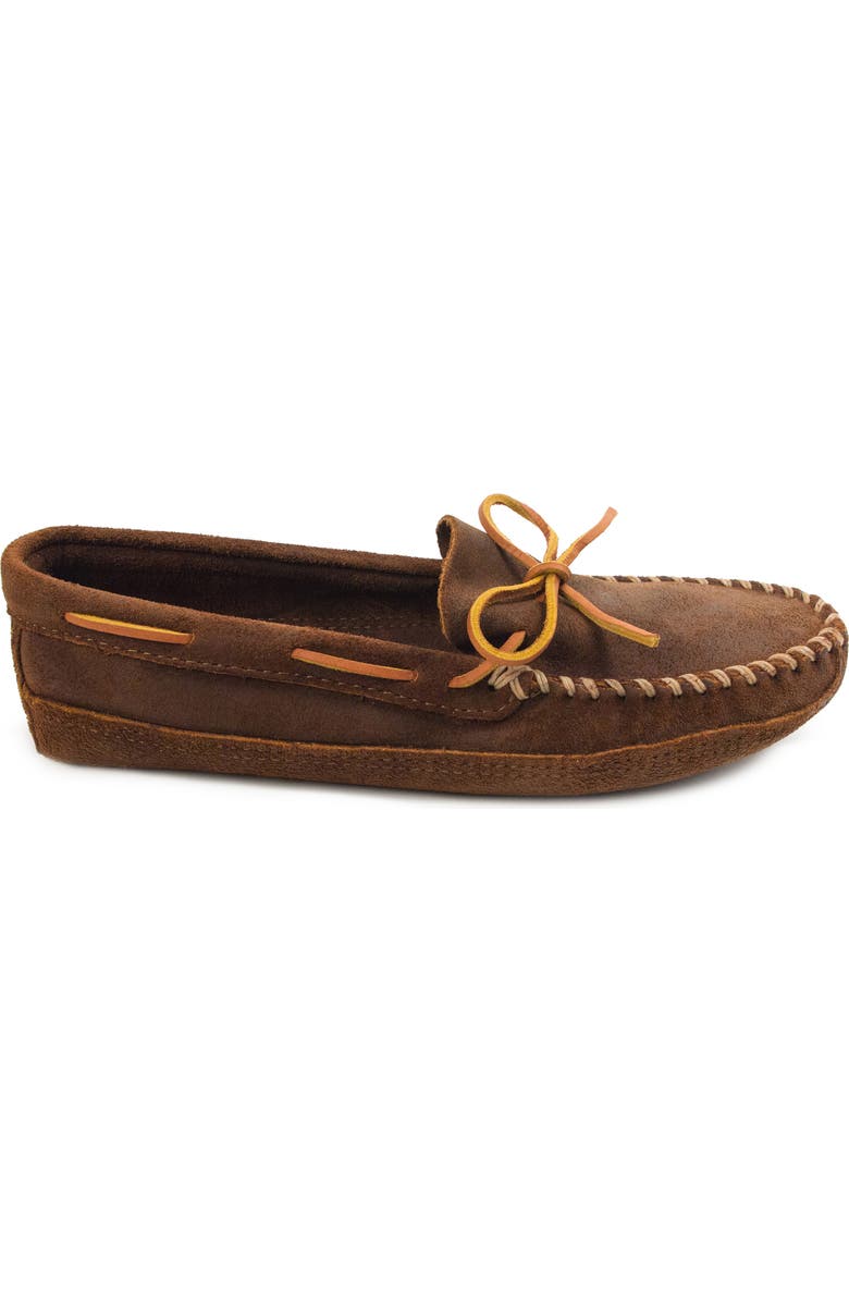 Minnetonka Suede Sole Loafer, Alternate, color, Brown