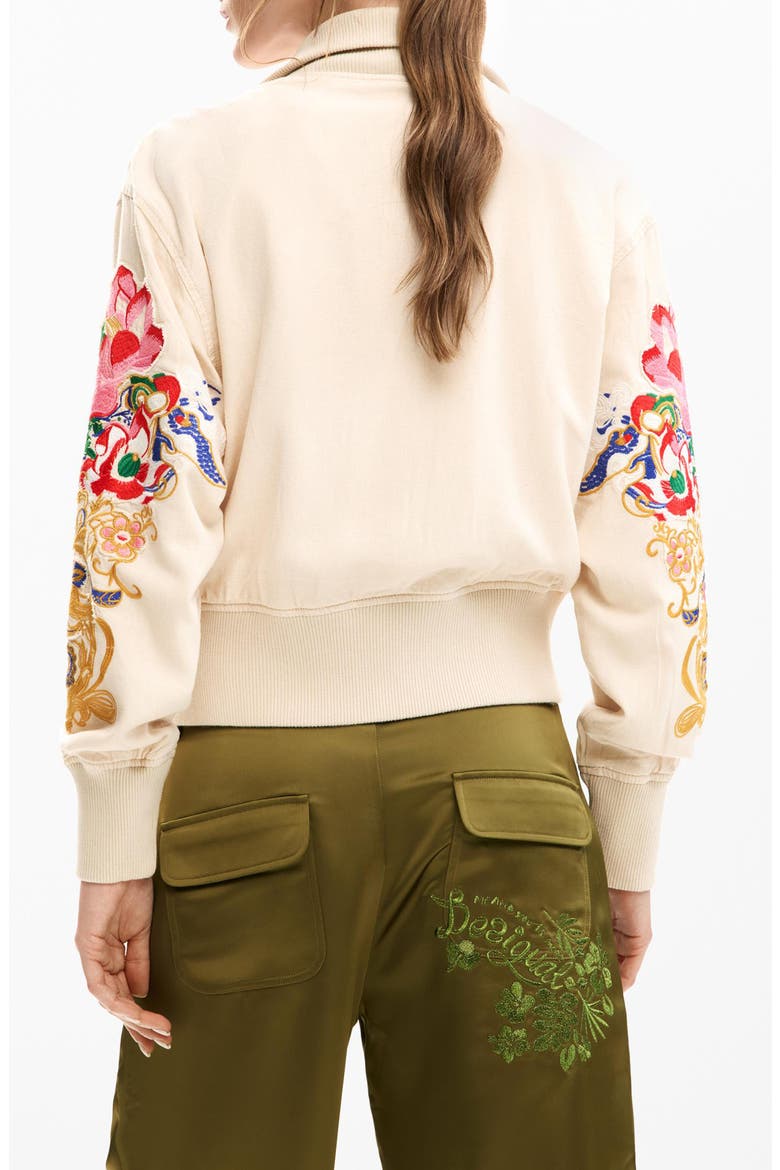 Embroidered Sleeve Detail Jacket, Alternate, color, LIGHT BEIGE