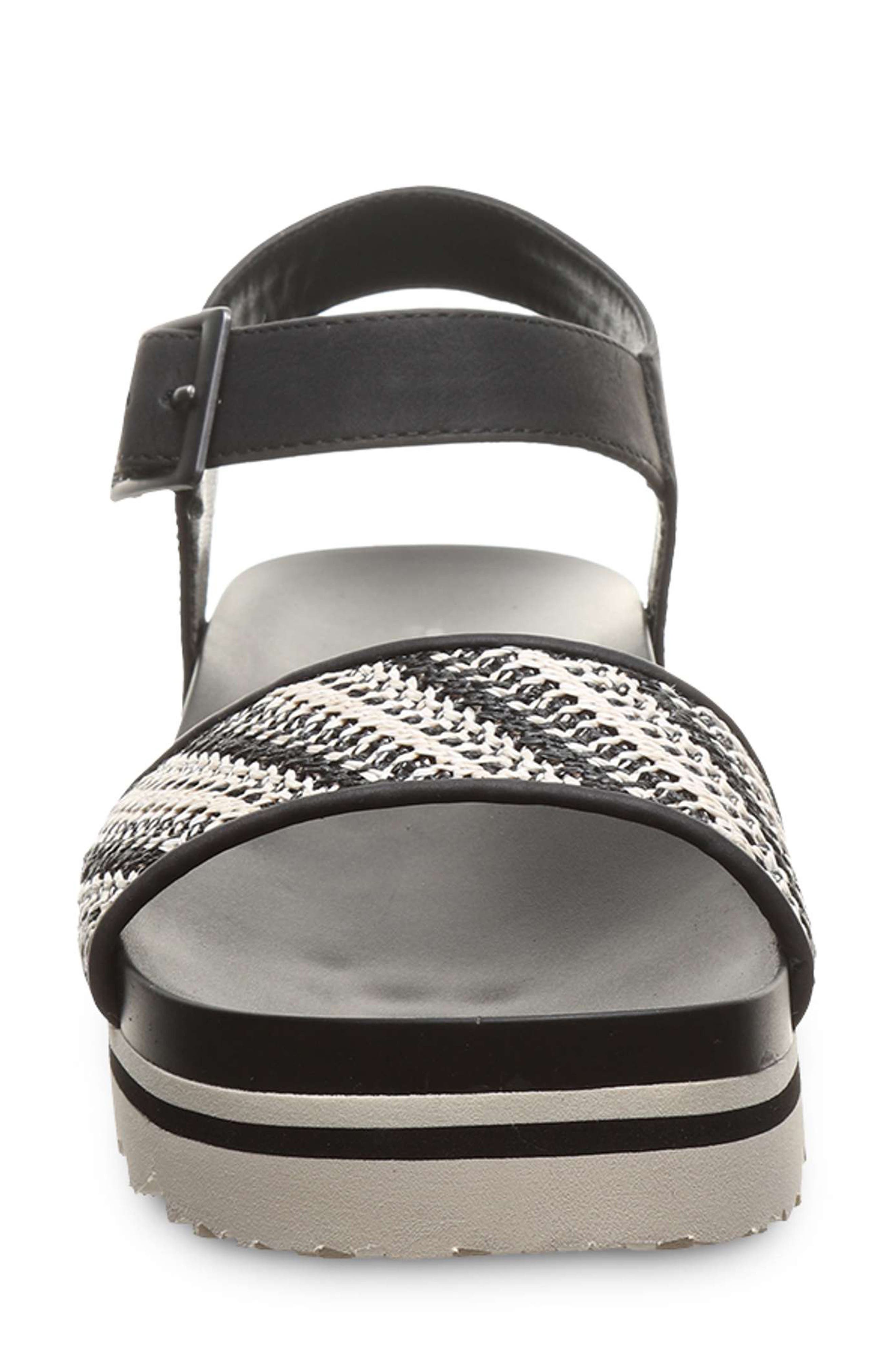 BEARPAW <p>Orion Faux Leather Platform Sandal (Women)</p>, Alternate, color, Black/ White