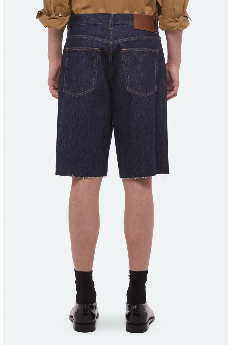 Oversize Raw Hem Denim Shorts, Alternate, color, RINSED INDIGO