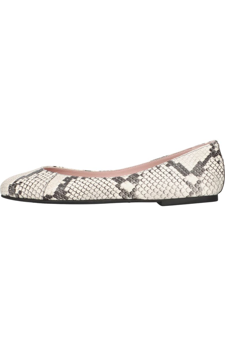 Pretty Ballerinas Round Toe Snake Naked Ballet Flat, Main, color, Ivory