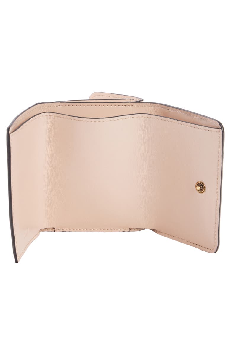 Chloé Mini Chloé Iconic Shiny Leather Trifold Wallet, Alternate, color, 6J5 Cement Pink