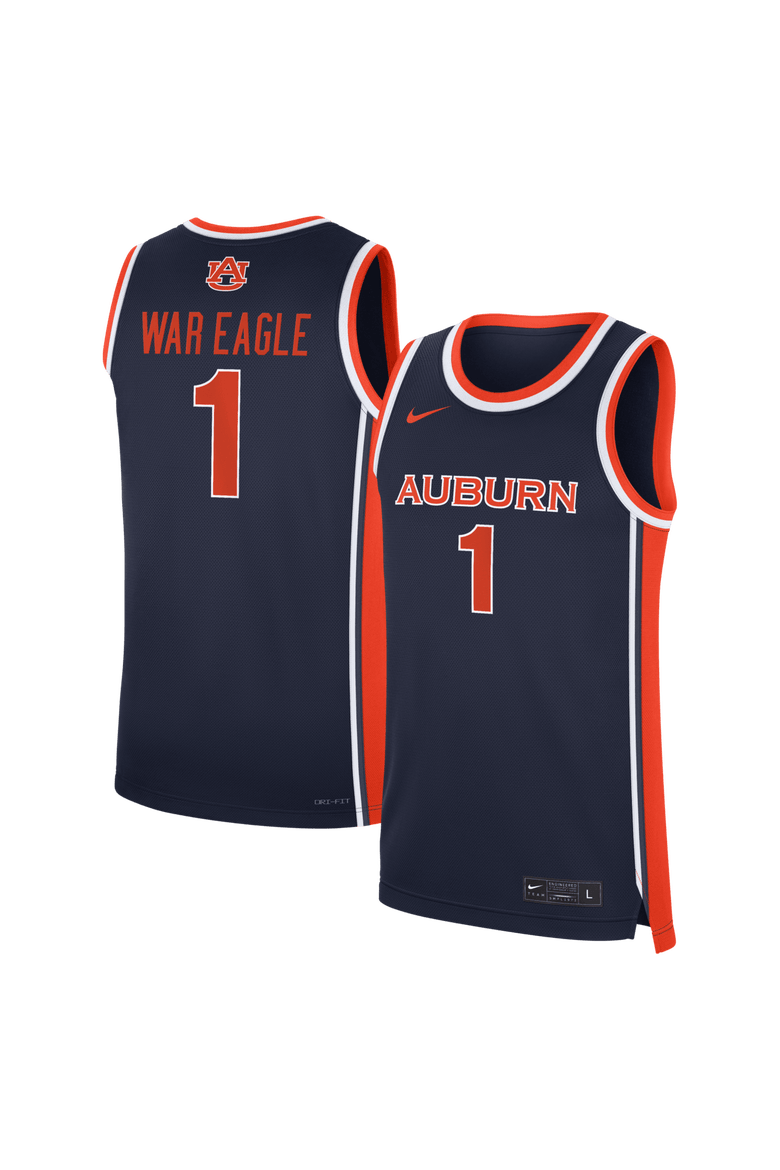Men's Nike Navy Auburn Tigers #1 Road War Eagle Replica Basketball Jersey, Main, color, Navy
