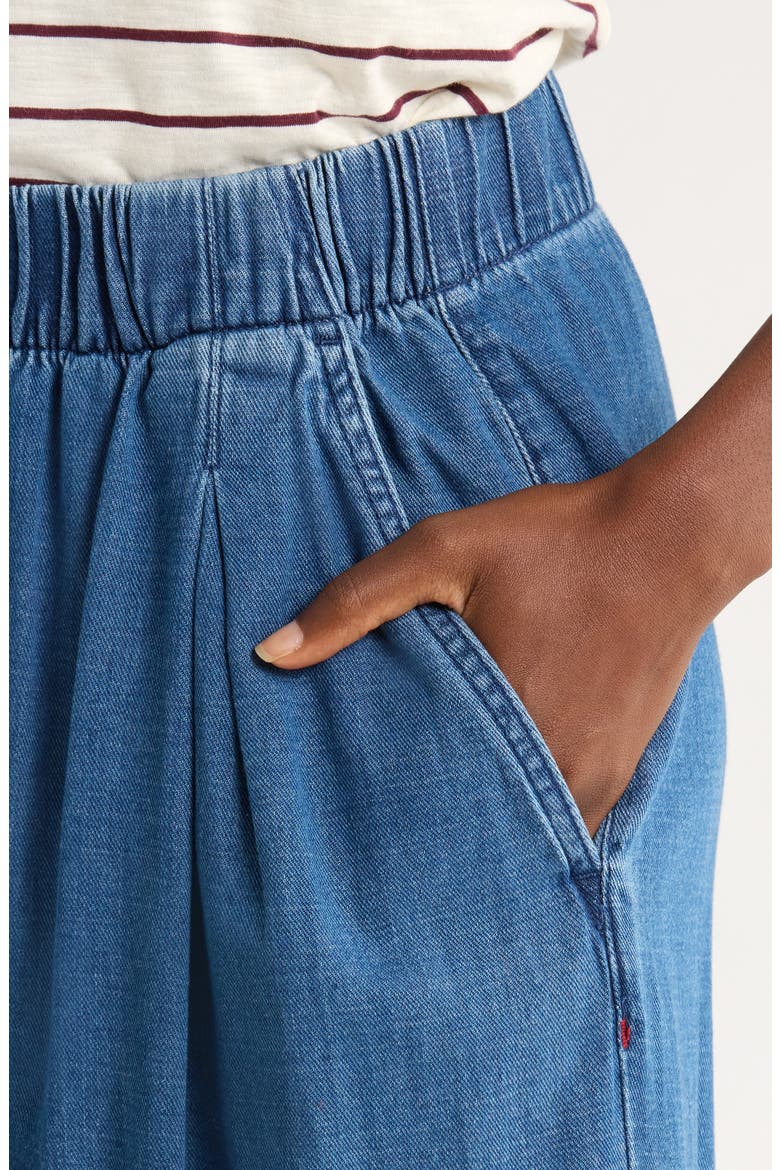 Allison Pull-On Wide Leg Denim Pants, Alternate, color, MEDIUM WASH