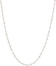 EFFY 14K White Gold 3-3.5mm Freshwater Pearl Station Necklace