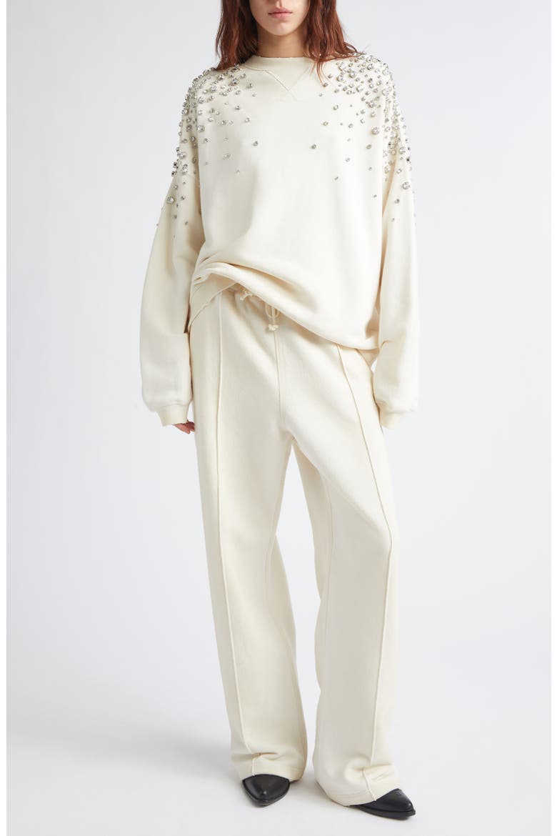 Journey Embellished Oversize Sweatshirt, Alternate, color, HERITAGE WHITE