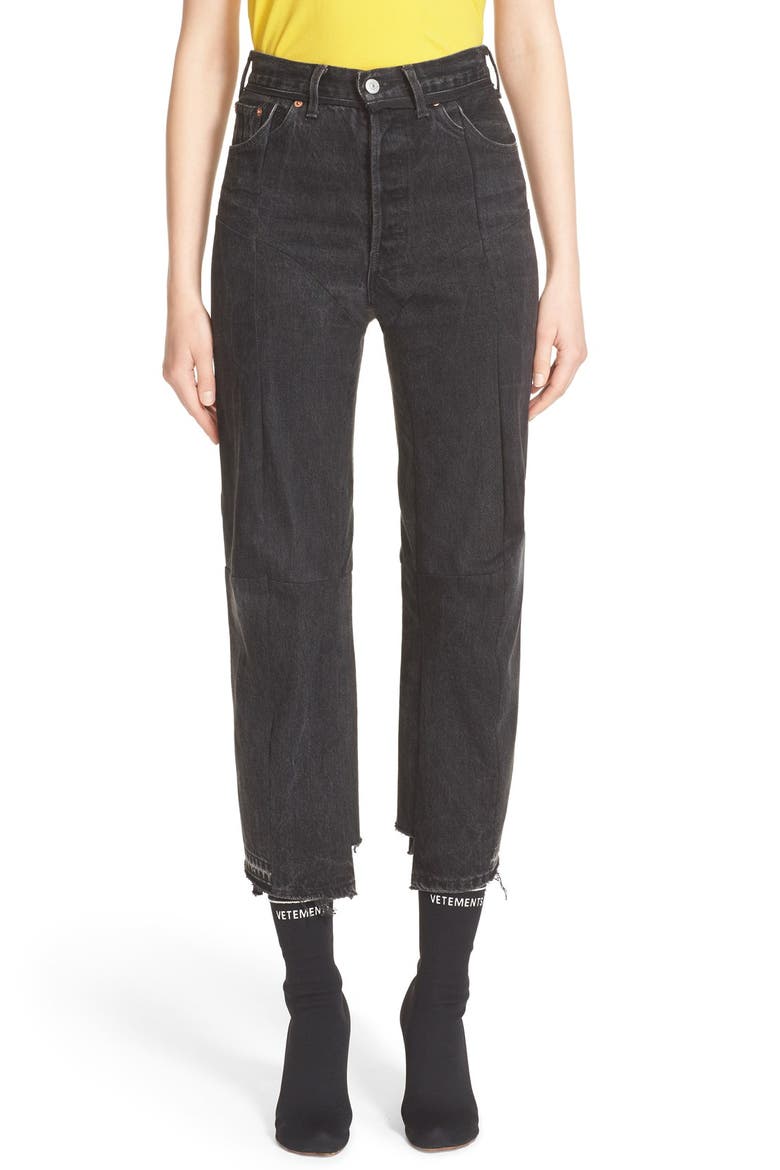 Retooled Moto Jeans, Main, color, BLACK