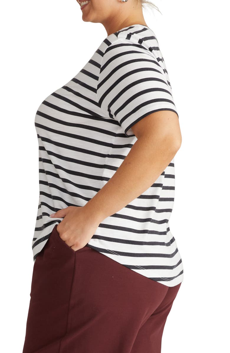 Universal Standard Light as Air Tee Rex T-Shirt, Alternate, color, Zen White/ Black