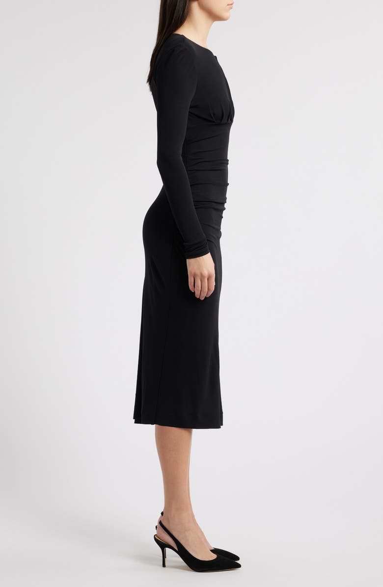 BOSS Eden Long Sleeve Body-Con Midi Dress, Alternate, color, Black