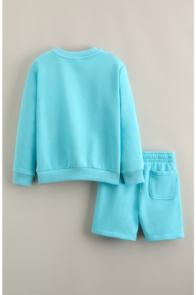 Kids' Piped Graphic Sweatshirt & Shorts Set, Alternate, color, BLUE BROOK MONSTER GARAGE