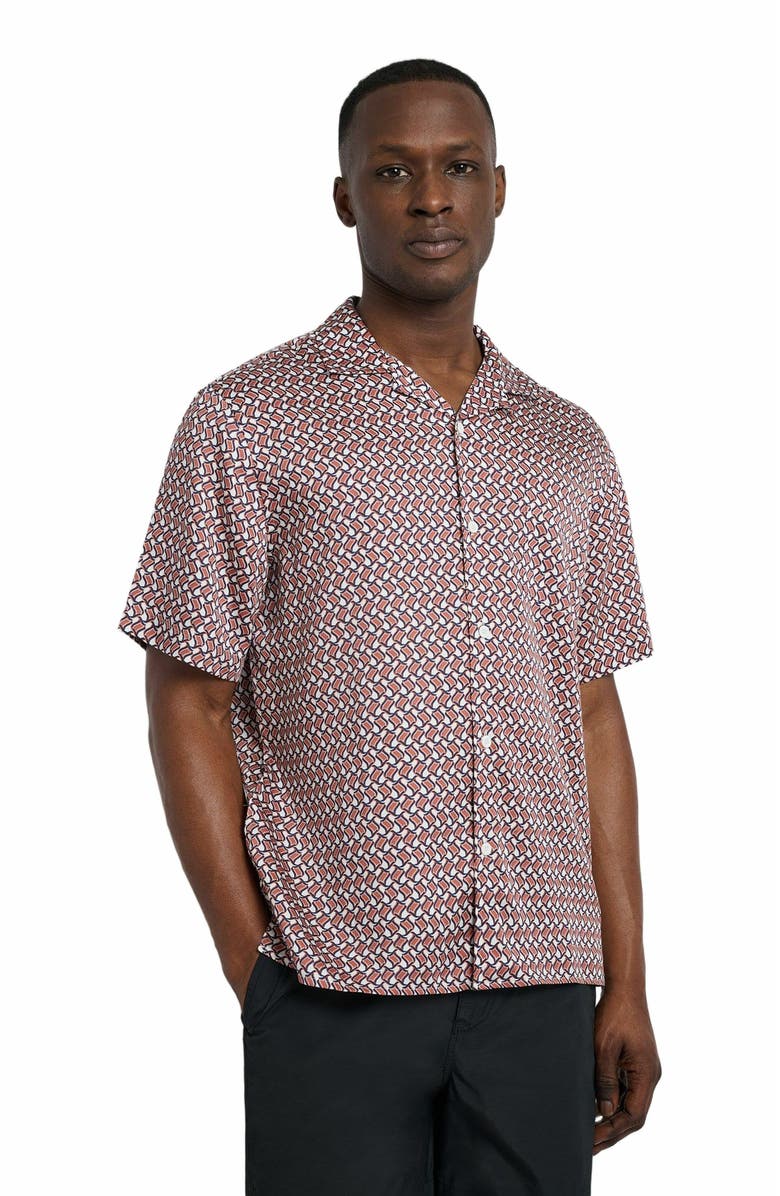 Onia Tencel Vacation Shirt, Alternate, color, Picante Multi