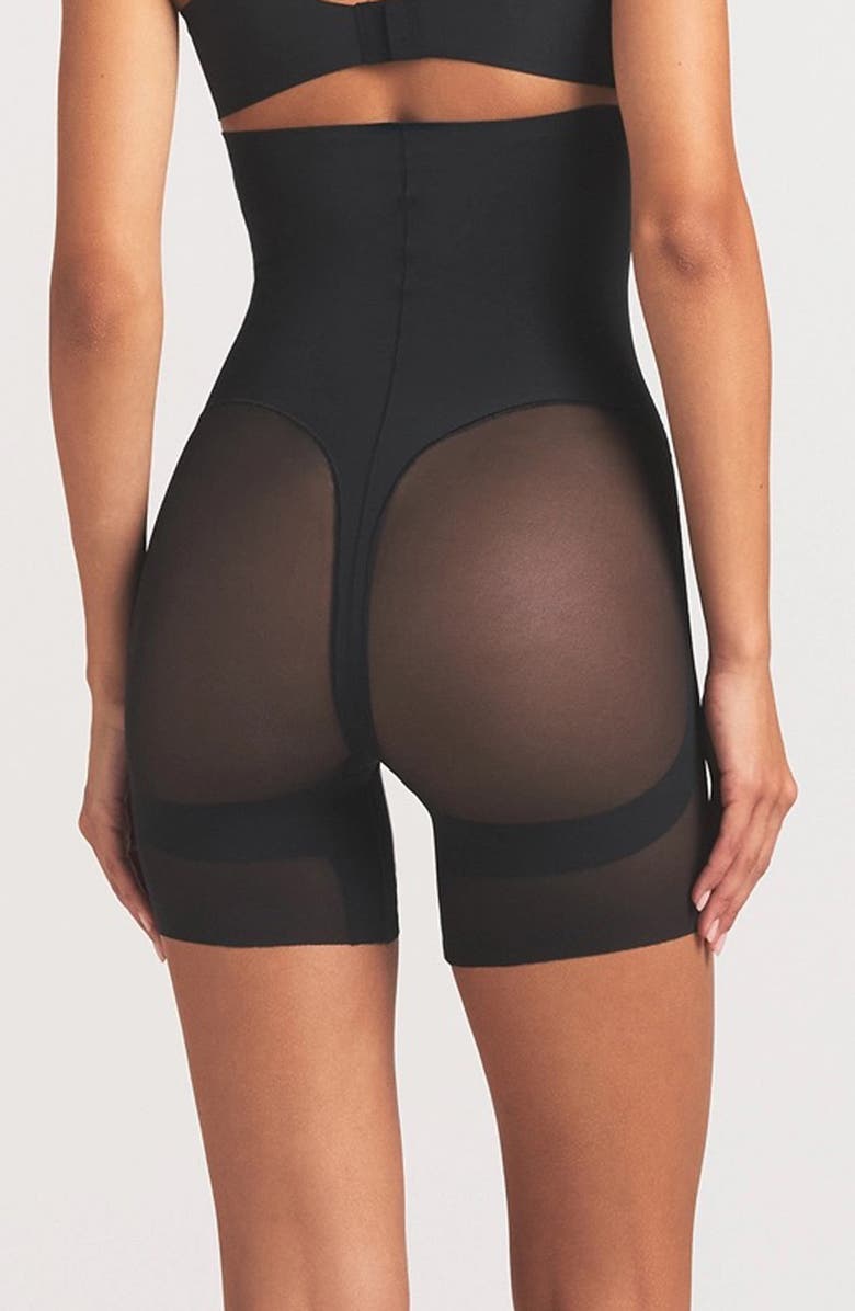 SKIMS Powermesh Zoned High Waisted Shorts, Alternate, color, Onyx