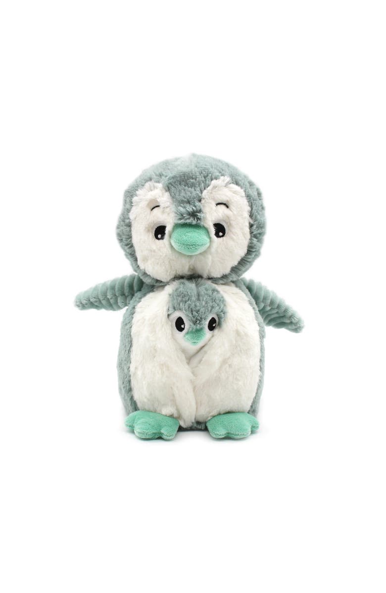Les Ptipotos Penguin Mom & Her Baby  - Secret Keeper Plush Toy, Eco-Friendly, Soft & Washable, Alternate, color, Mint