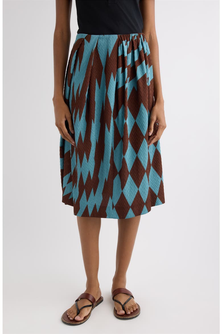 Saronga Geometric Print Silk Skirt, Main, color, RAF
