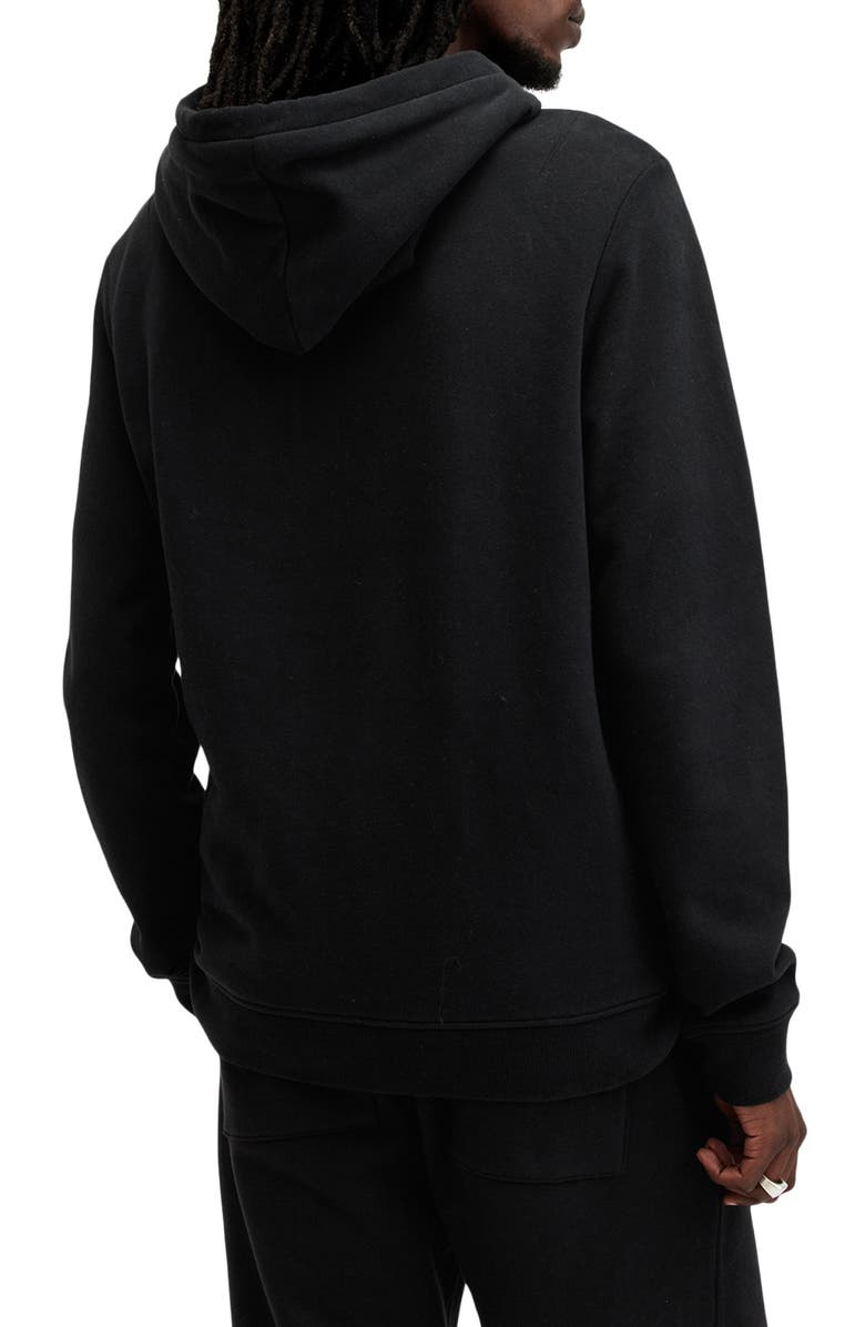 AllSaints Raven Cotton Hoodie, Alternate, color, Black