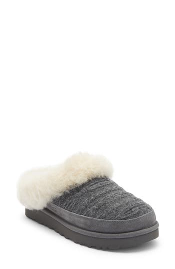 Ugg ® Clette Genuine Shearling Lined Indoor/outdoor Slipper In Gray