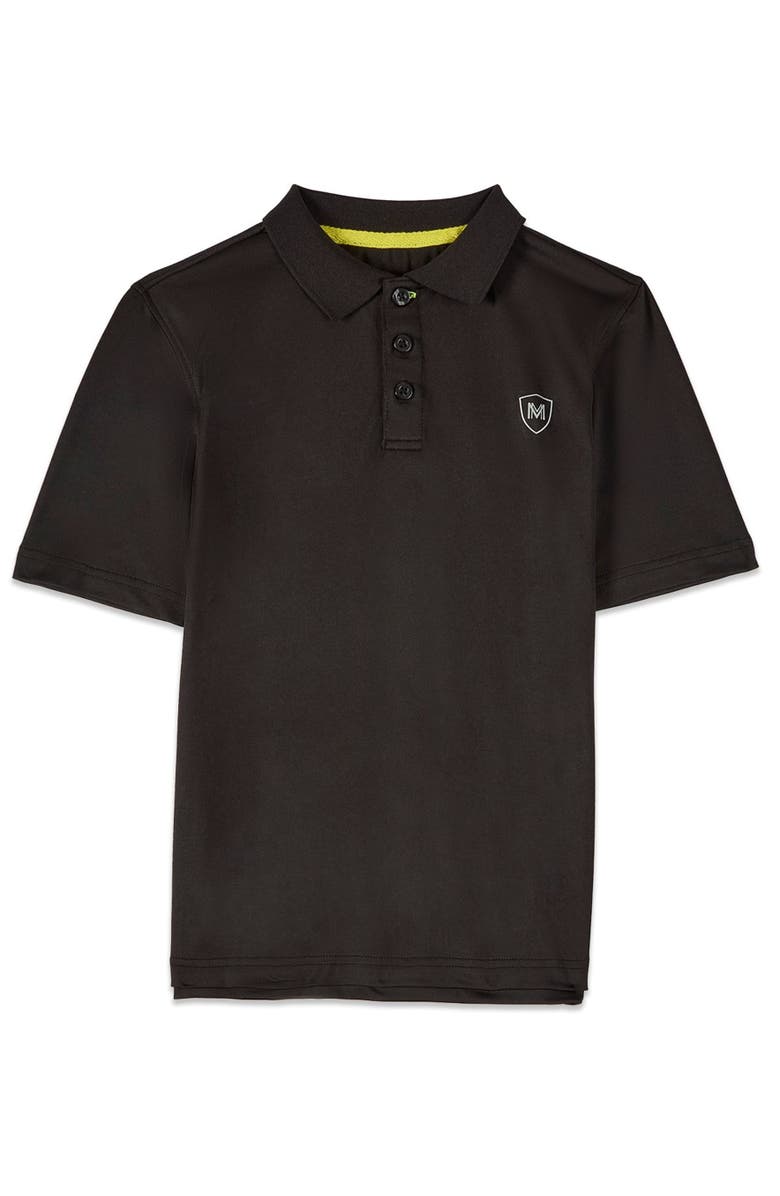 MeMoi Silky Dri-Effect Short Sleeve Polo Shirt, Main, color, Black