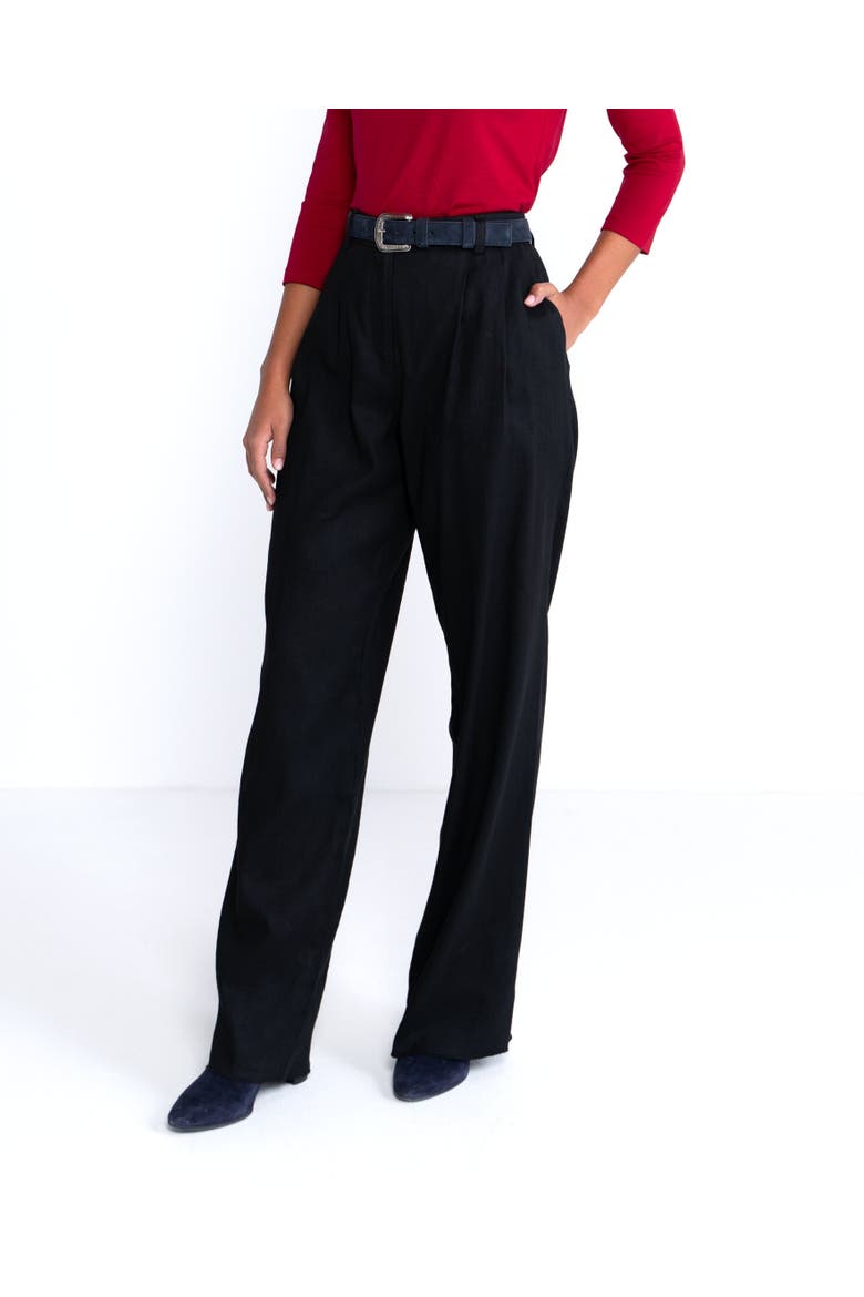 Iona Linen Pants, Main, color, Black