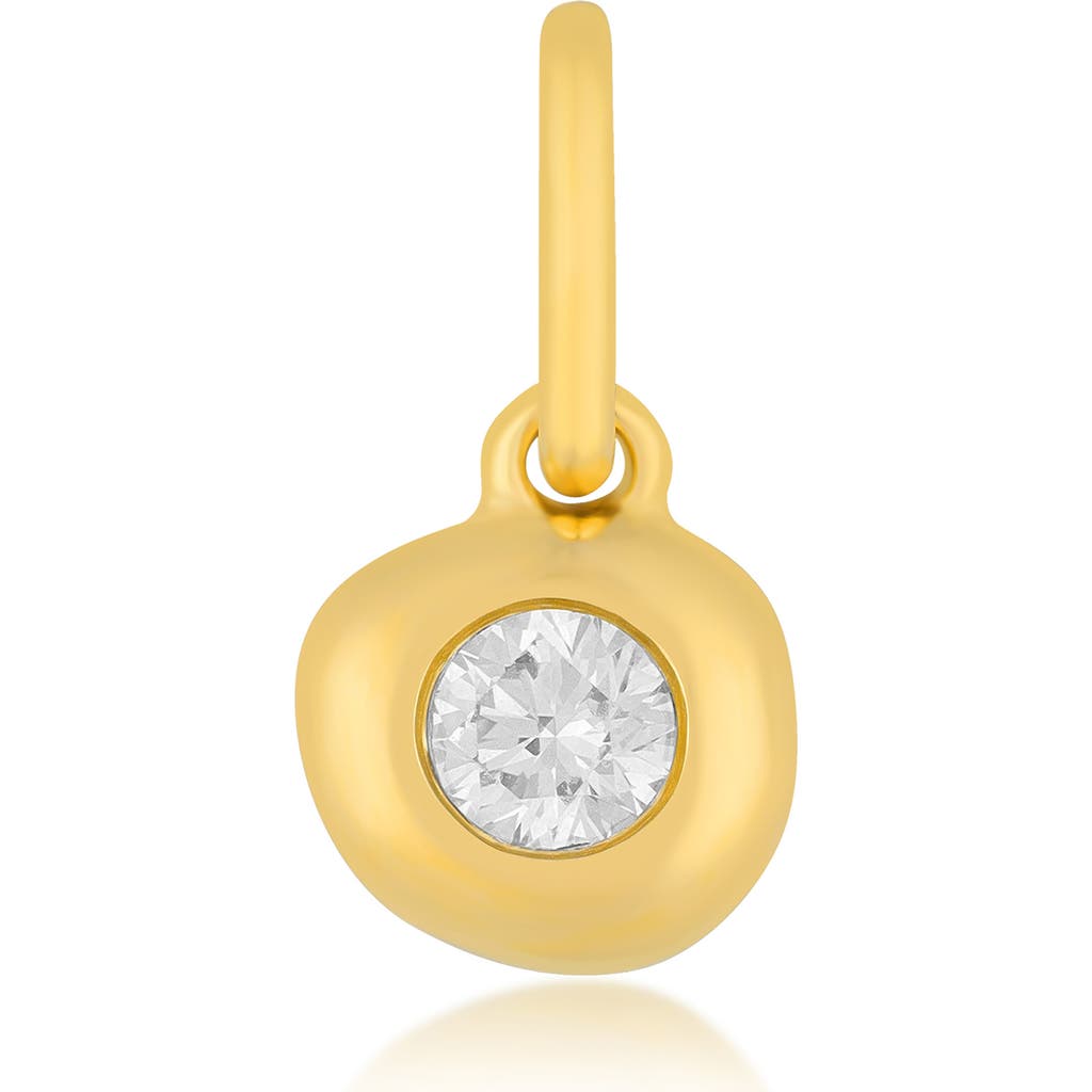 Ef Collection Single Pillow Diamond Charm In 14k Yellow Gold