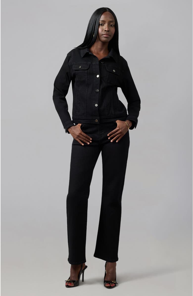 Lola Denim Gabriella Classic Denim Jacket, Alternate, color, Black