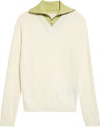 MM6 Maison Margiela Wool & Cotton Blend Half Zip Sweater