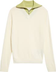 MM6 Maison Margiela Wool & Cotton Blend Half Zip Sweater