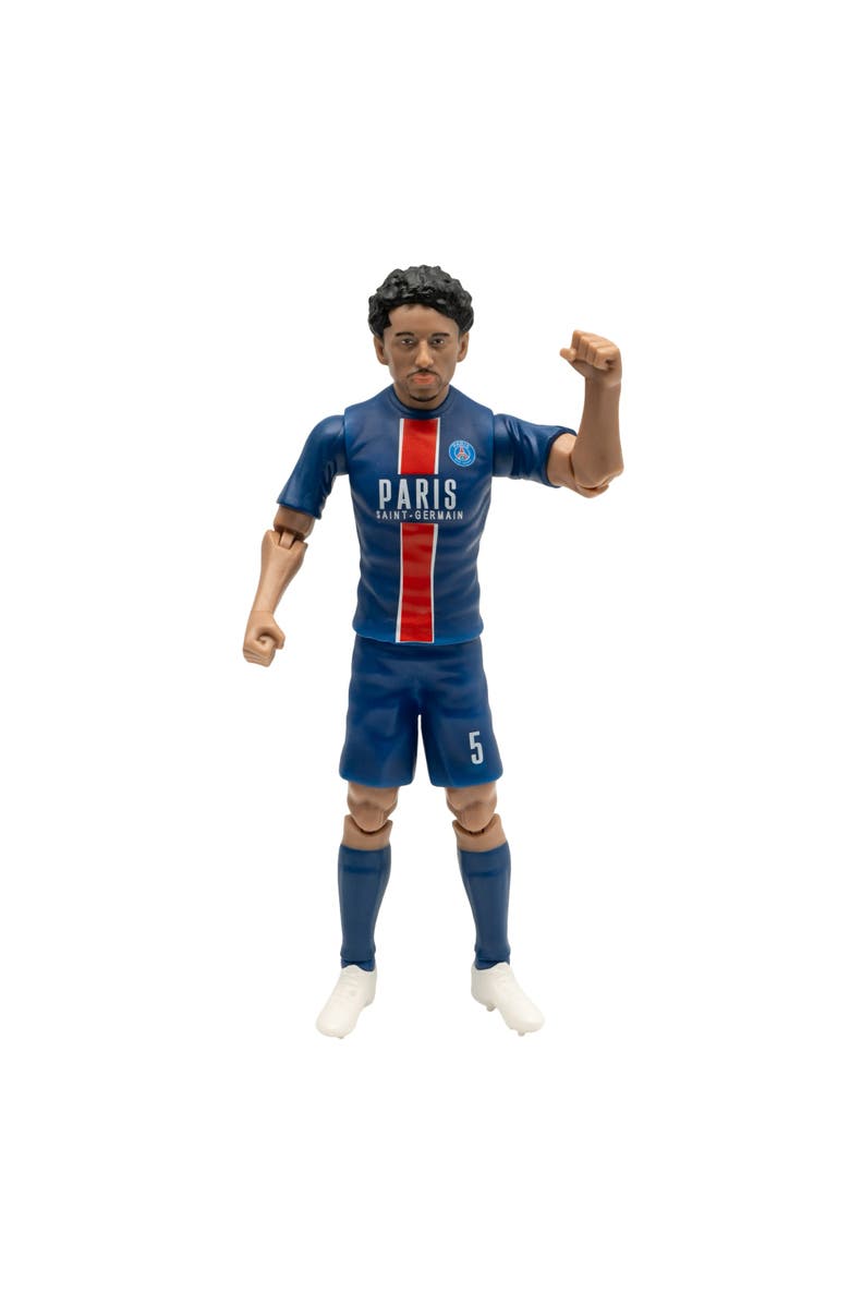 Banbo Toys Sockers Paris Saint-Germain Marcos "Marquinhos" Aoas Correa 8" Soccer Action Figure, Alternate, color, Blue