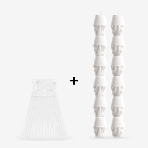 Ozaiz Zai Geometric Pillar Candle In Transparent