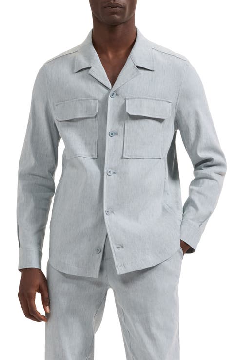 Aerolinen Linen Blend Shirt Jacket