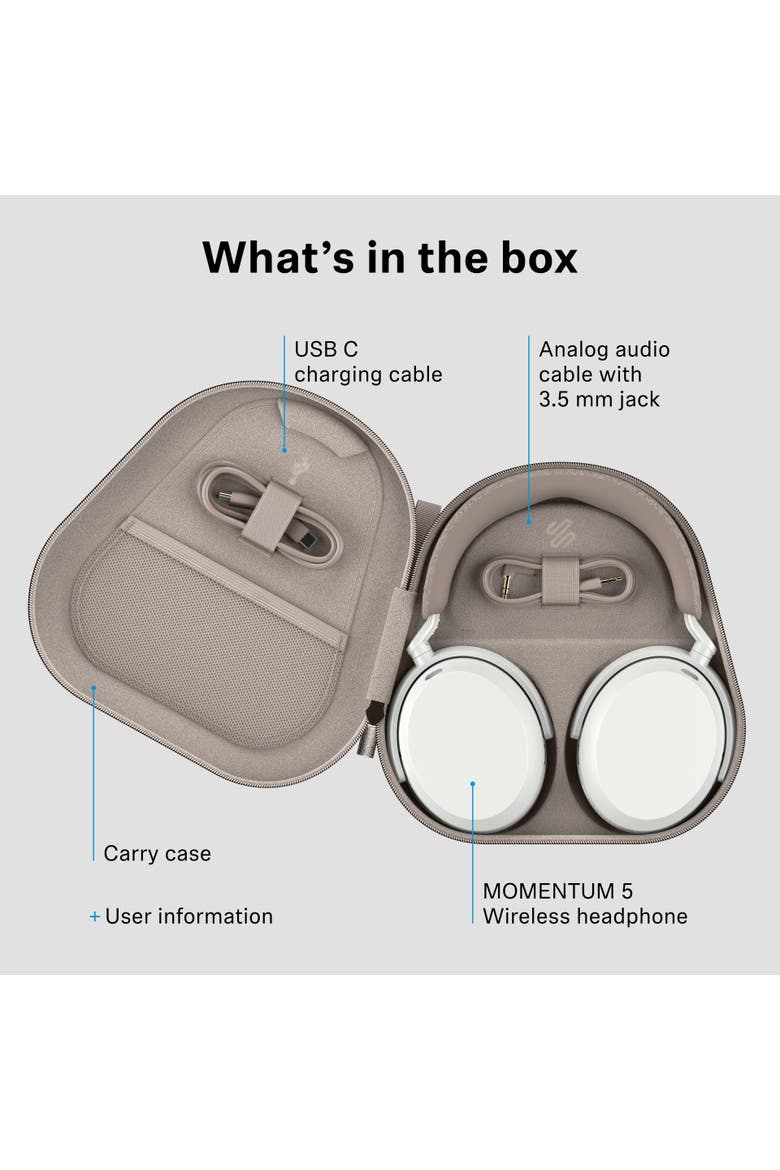 MOMENTUM 5 Wireless Noise Cancelling Headphones, Alternate, color, Black