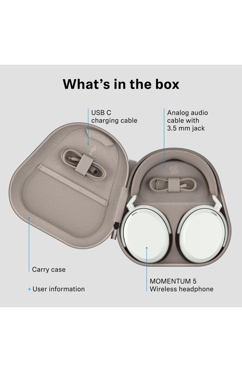 Sennheiser MOMENTUM 5 Wireless Noise Cancelling Headphones, Alternate, color, Black