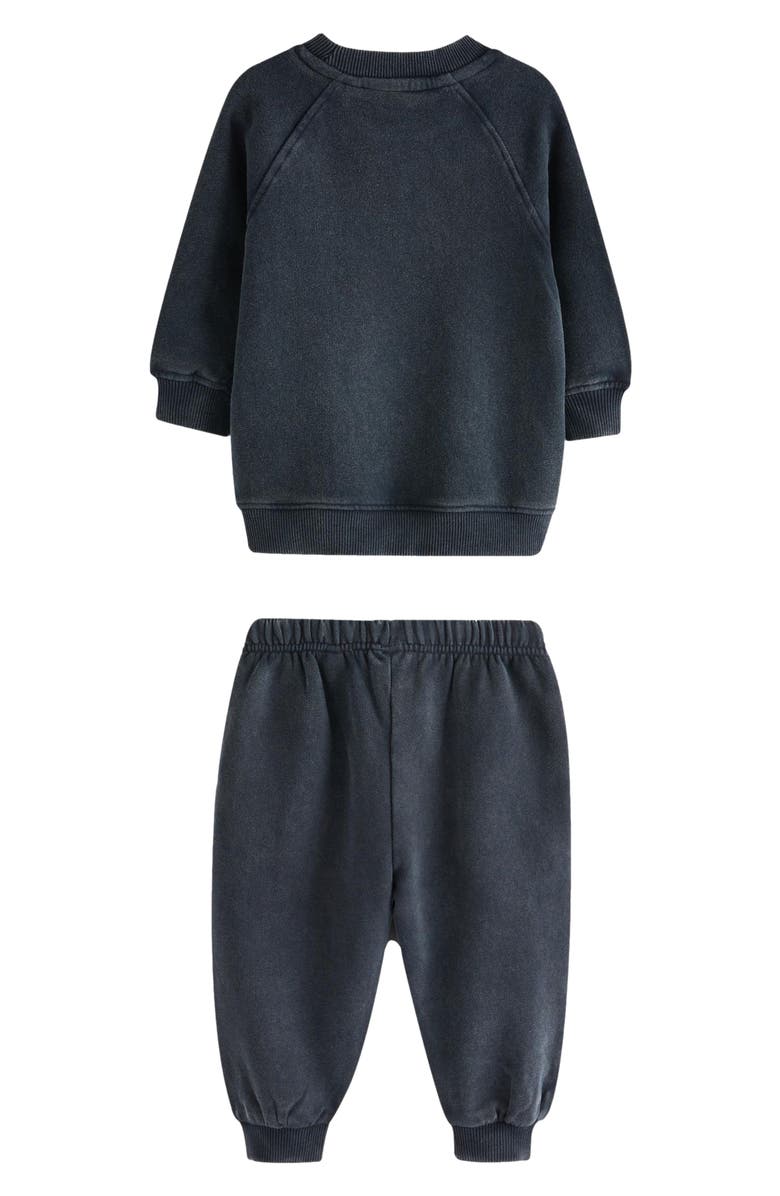 NEXT Kids' Washed Smiley Face Crewneck Sweatshirt & Joggers Set, Alternate, color, 