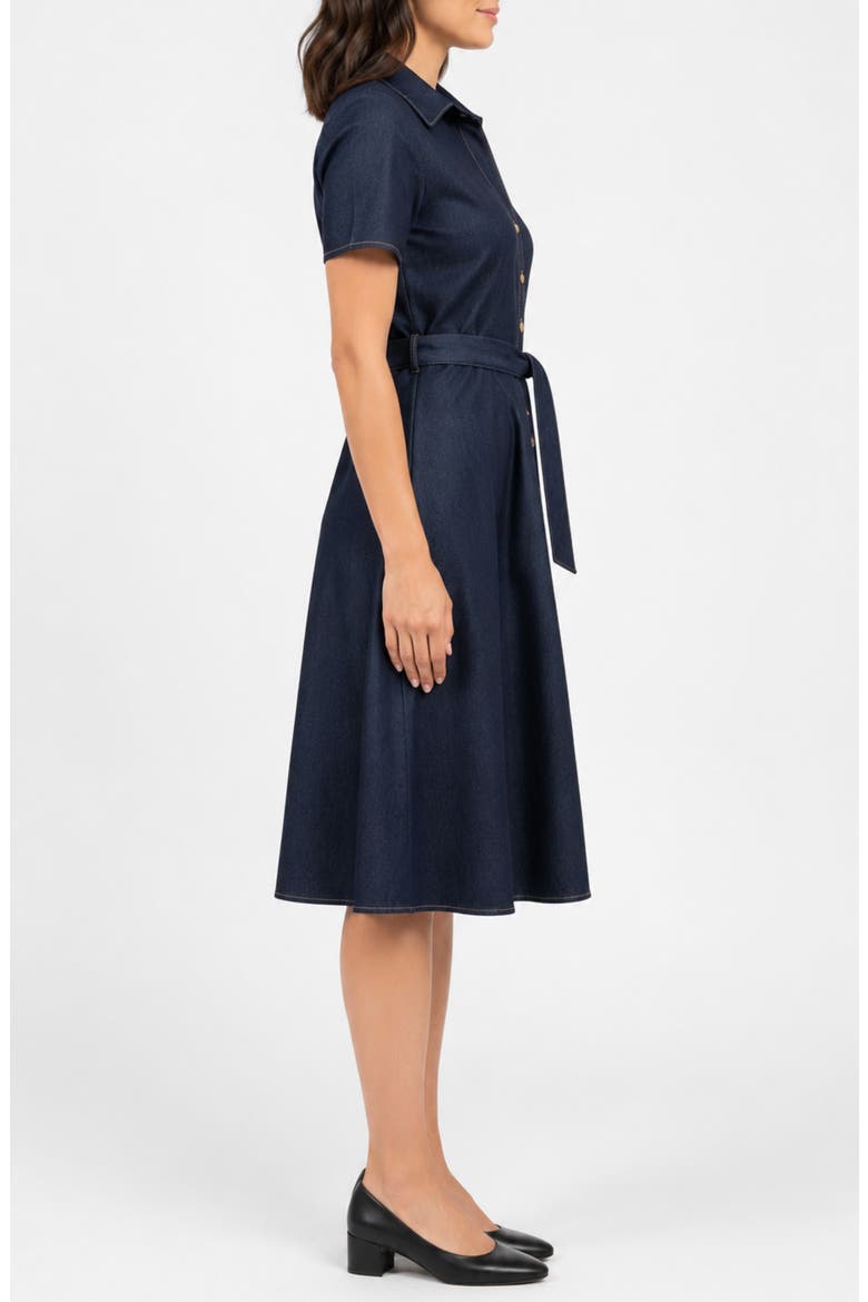 Denim Short Sleeve Shirtdress, Alternate, color, VINTAGE BLUE