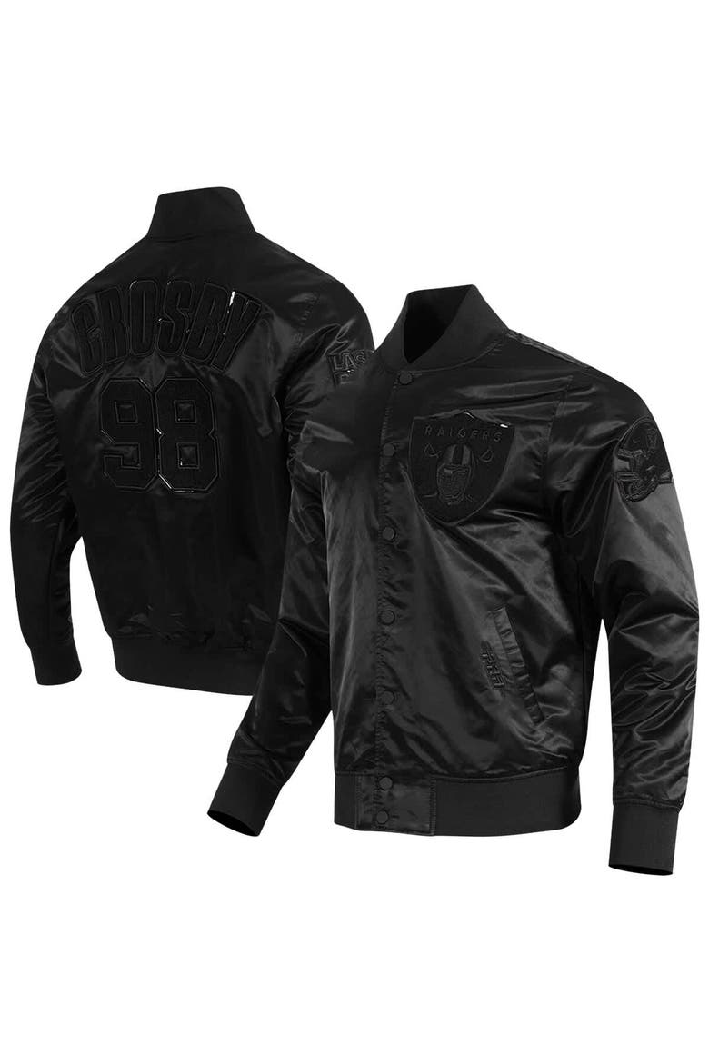Men's Pro Standard Maxx Crosby Black Las Vegas Raiders Player Full-Snap Jacket, Main, color, Black