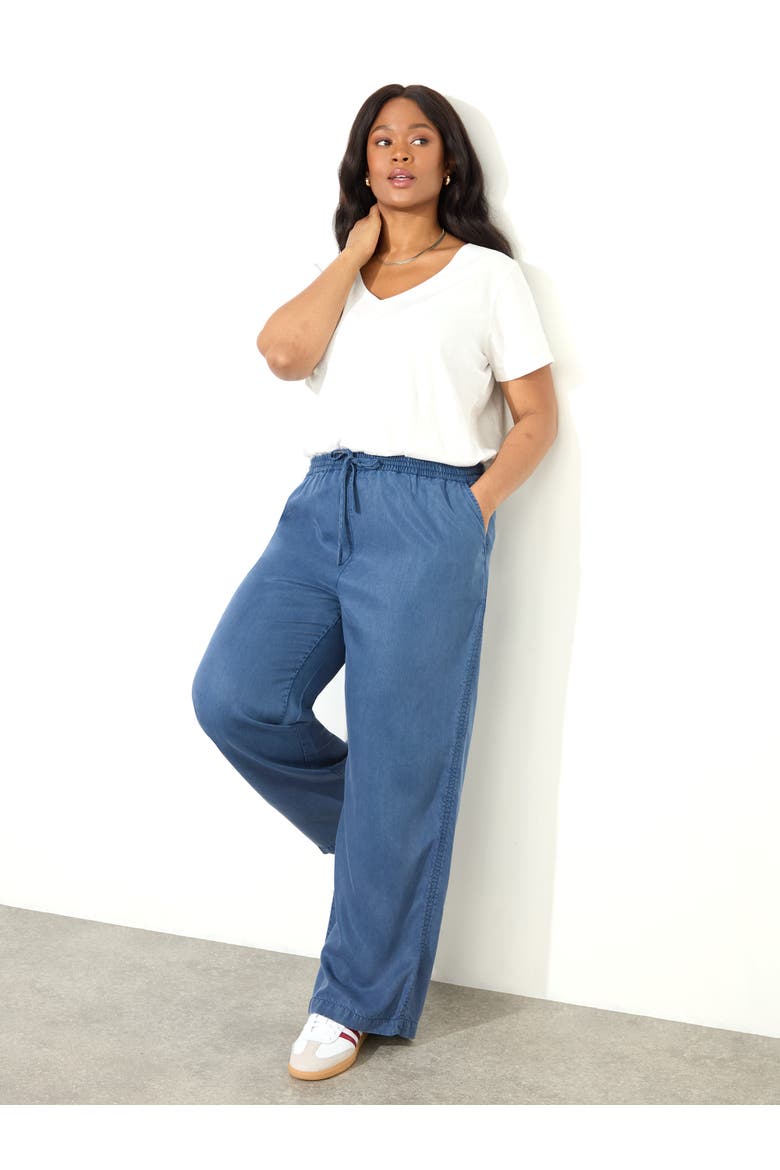 Drawstring Wide Leg Pants, Main, color, Blue