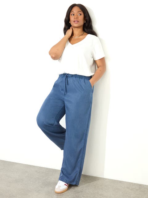 Drawstring Wide Leg Pants